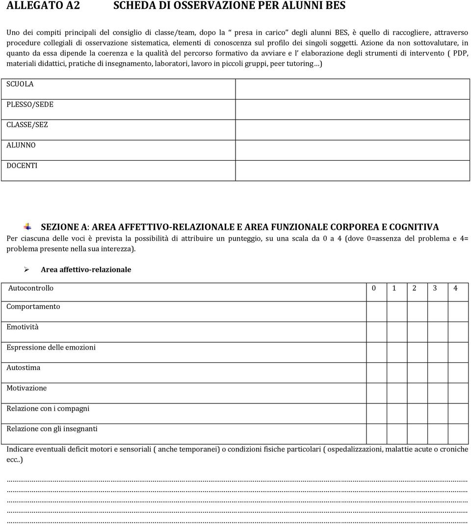 Azione da non sottovalutare, in quanto da essa dipende la coerenza e la qualità del percorso formativo da avviare e l elaborazione degli strumenti di intervento ( PDP, materiali didattici, pratiche