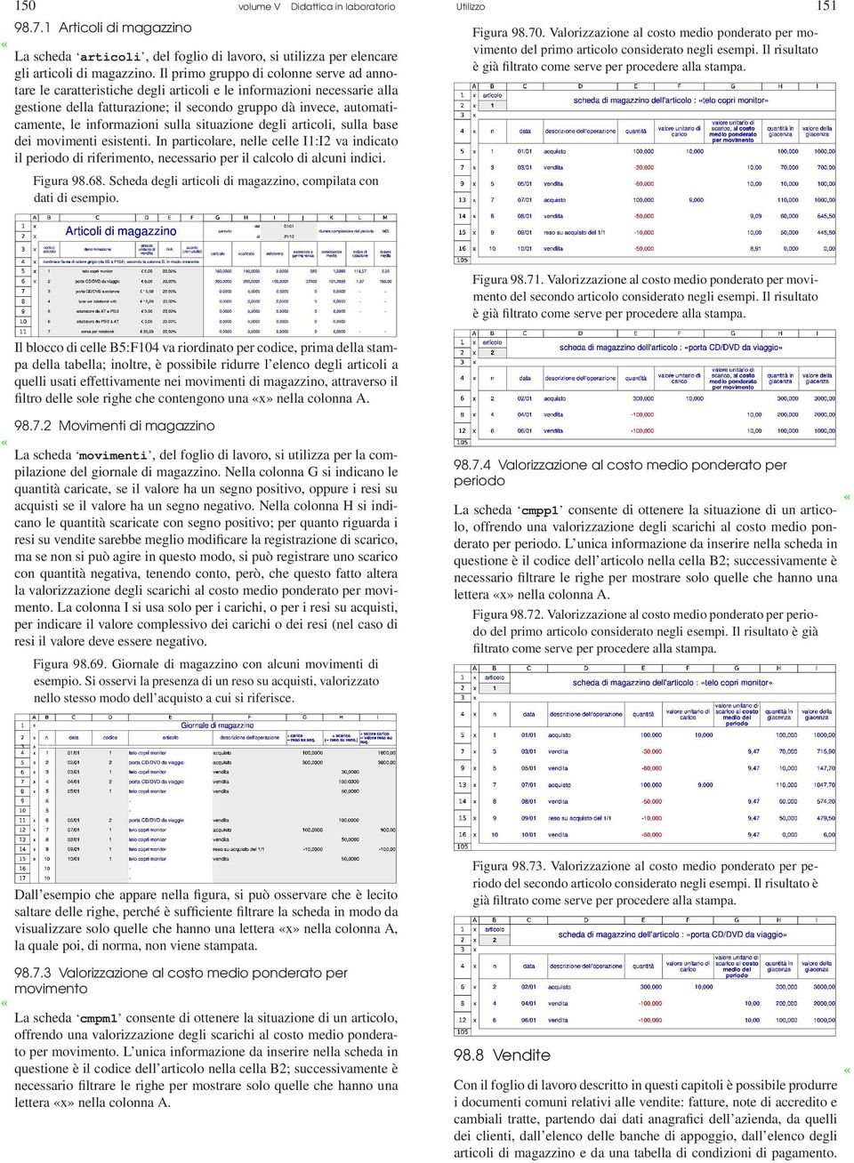 informazioni sulla situazione degli articoli, sulla base dei movimenti esistenti. In particolare, nelle celle I1:I2 va indicato il periodo di riferimento, necessario per il calcolo di alcuni indici.