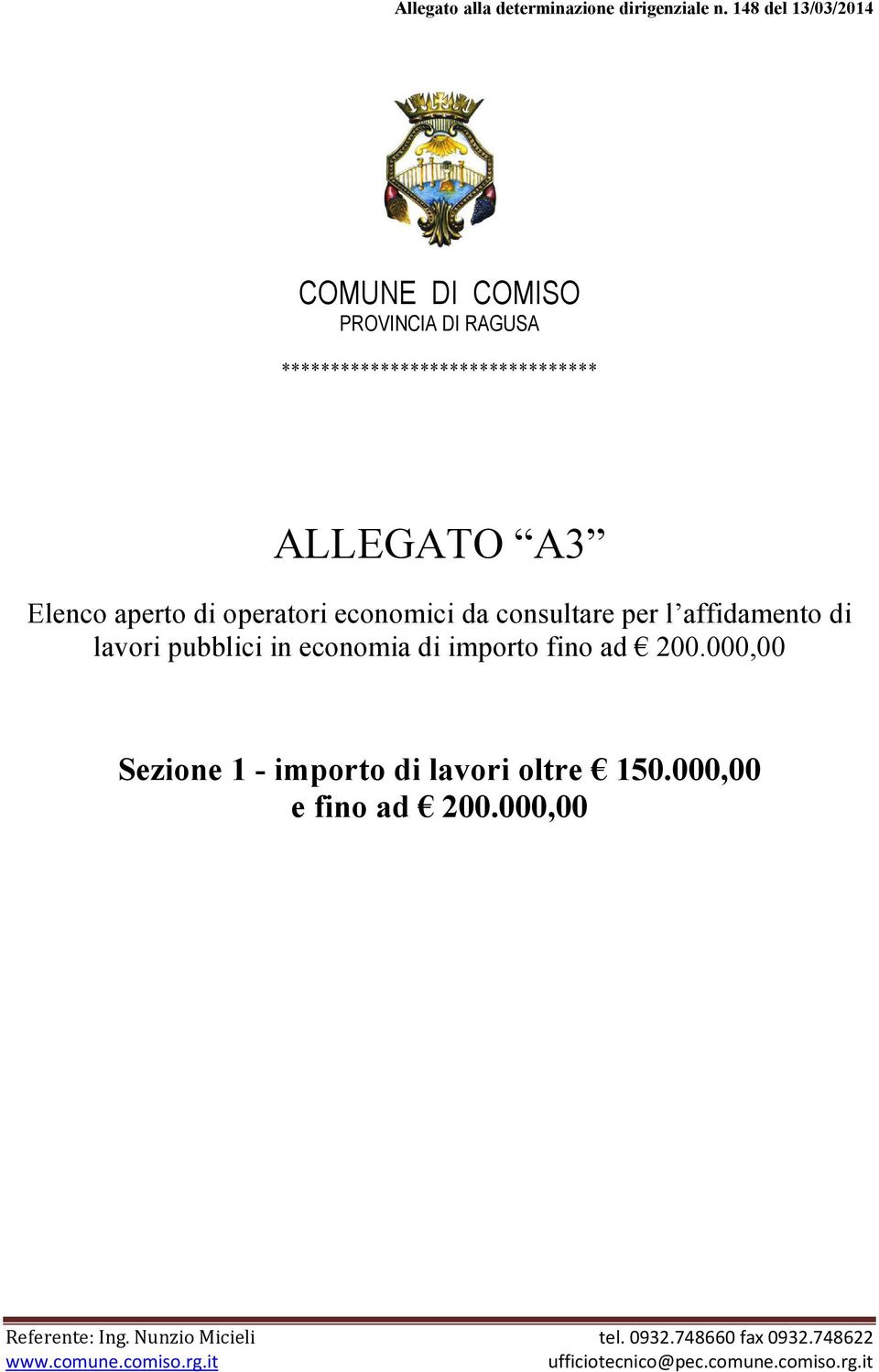 operatori economici da consultare per l affidamento di lavori pubblici in economia di importo fino ad 200.