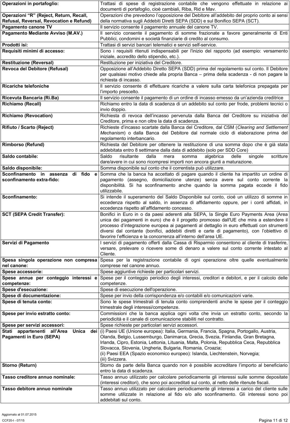 Addebiti Diretti SEPA (SDD) e sul Bonifico SEPA (SCT). Pagamento canone TV Il servizio consente il pagamento annuale del canone TV. Pagamento Mediante Avviso (M.AV.