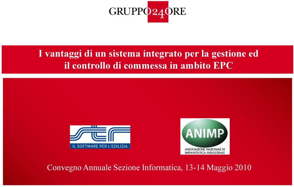 commessa in ambito EPC Convegno