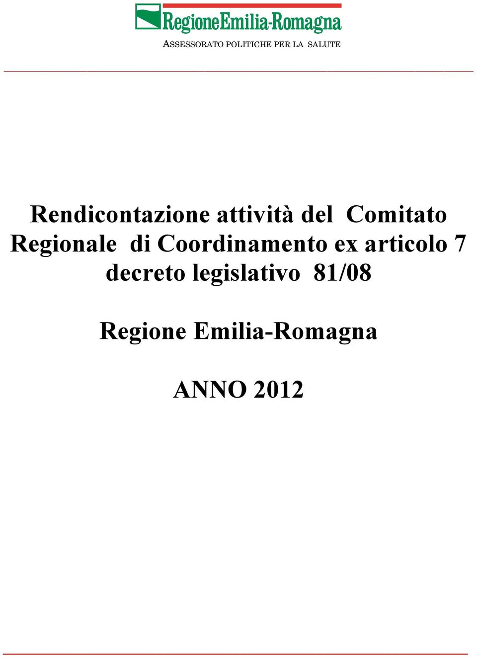Regionale di Coordinamento ex articolo 7