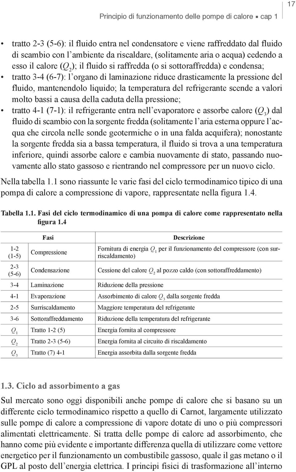 liquido; la temperatura del refrigerante scende a valori molto bassi a causa della caduta della pressione; tratto 4-1 (7-1): il refrigerante entra nell evaporatore e assorbe calore (Q 3 ) dal fluido