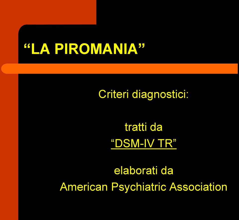 DSM-IV TR elaborati da