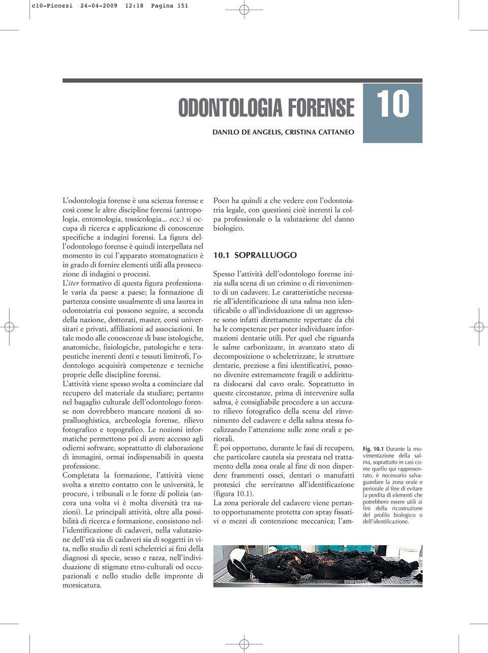 La figura dell odontologo forense è quindi interpellata nel momento in cui l apparato stomatognatico è in grado di fornire elementi utili alla prosecuzione di indagini o processi.