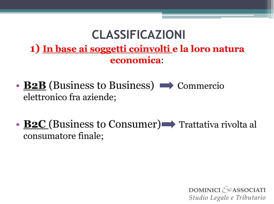 Business) elettronico fra aziende; B2C (Business to