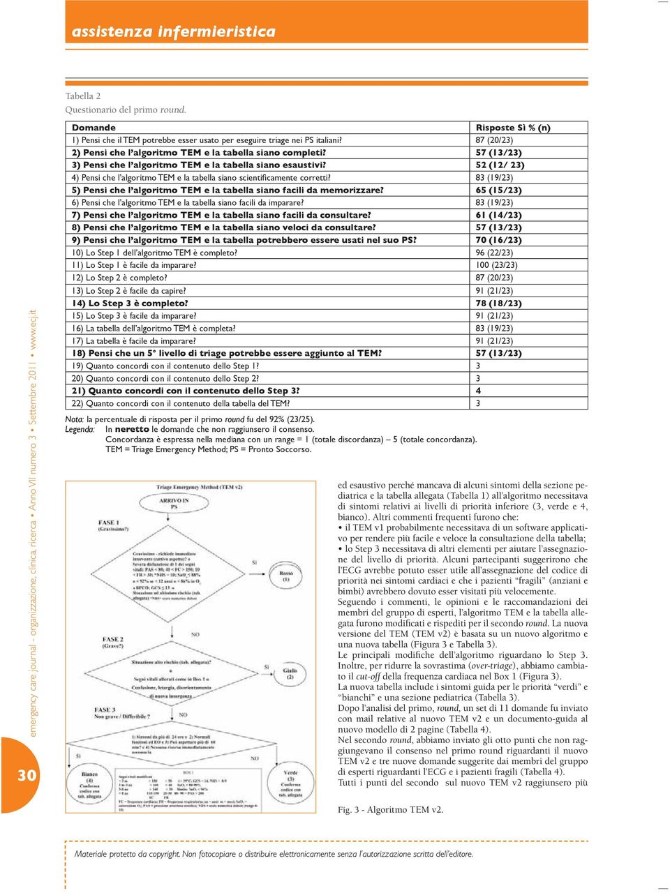 52 (12/ 23) 4) Pensi che l algoritmo TEM e la tabella siano scientificamente corretti? 83 (19/23) 5) Pensi che l algoritmo TEM e la tabella siano facili da memorizzare?