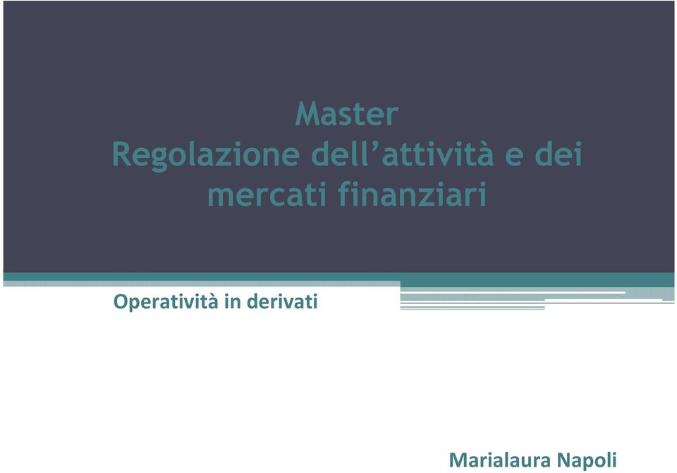 finanziari Operatività