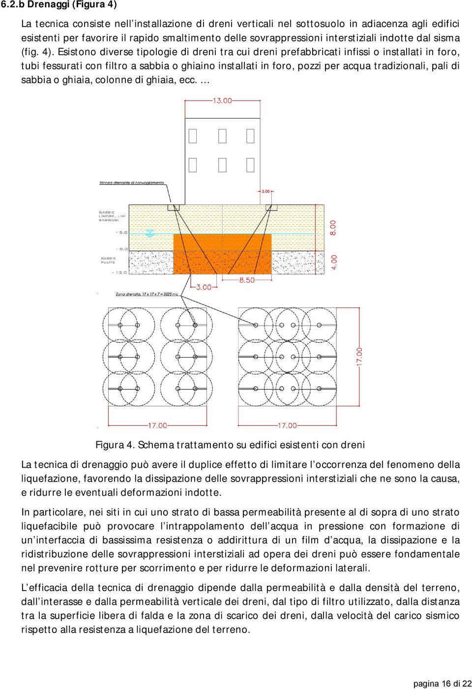 Esistono diverse tipologie di dreni tra cui dreni prefabbricati infissi o installati in foro, tubi fessurati con filtro a sabbia o ghiaino installati in foro, pozzi per acqua tradizionali, pali di