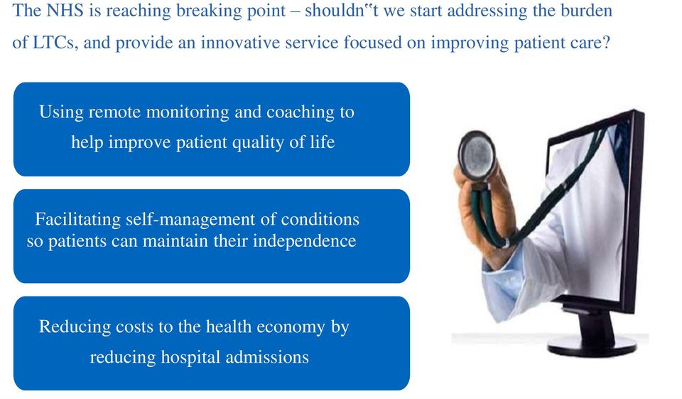 Using remote monitoring and coaching to help improve patient quality of life Facilitating