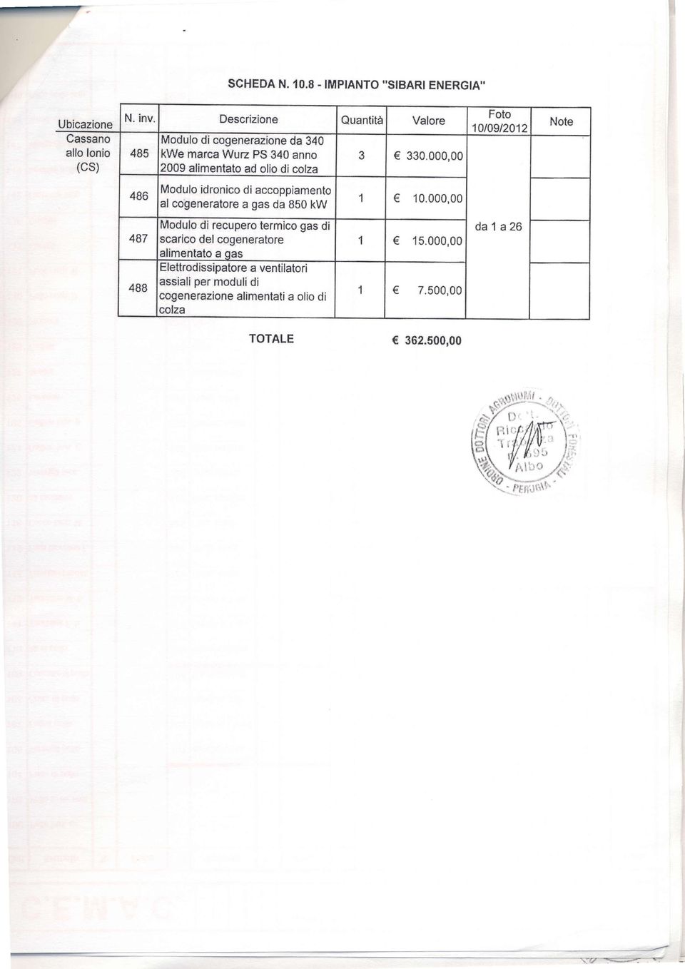 Modulo idroniso di accapplrmento al oo$eneratore a gas da 850 kw 487 488 Medulo di recupero termfco gar di ssafioo delregeneratore