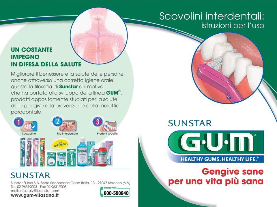 salute delle gengive e la prevenzione della malattia parodontale. Spazzolino Filo interdentale Prodotti specifici IN FAR