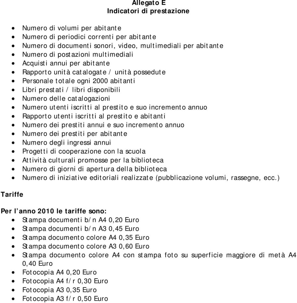 iscritti al prestito e suo incremento annuo Rapporto utenti iscritti al prestito e abitanti Numero dei prestiti annui e suo incremento annuo Numero dei prestiti per abitante Numero degli ingressi