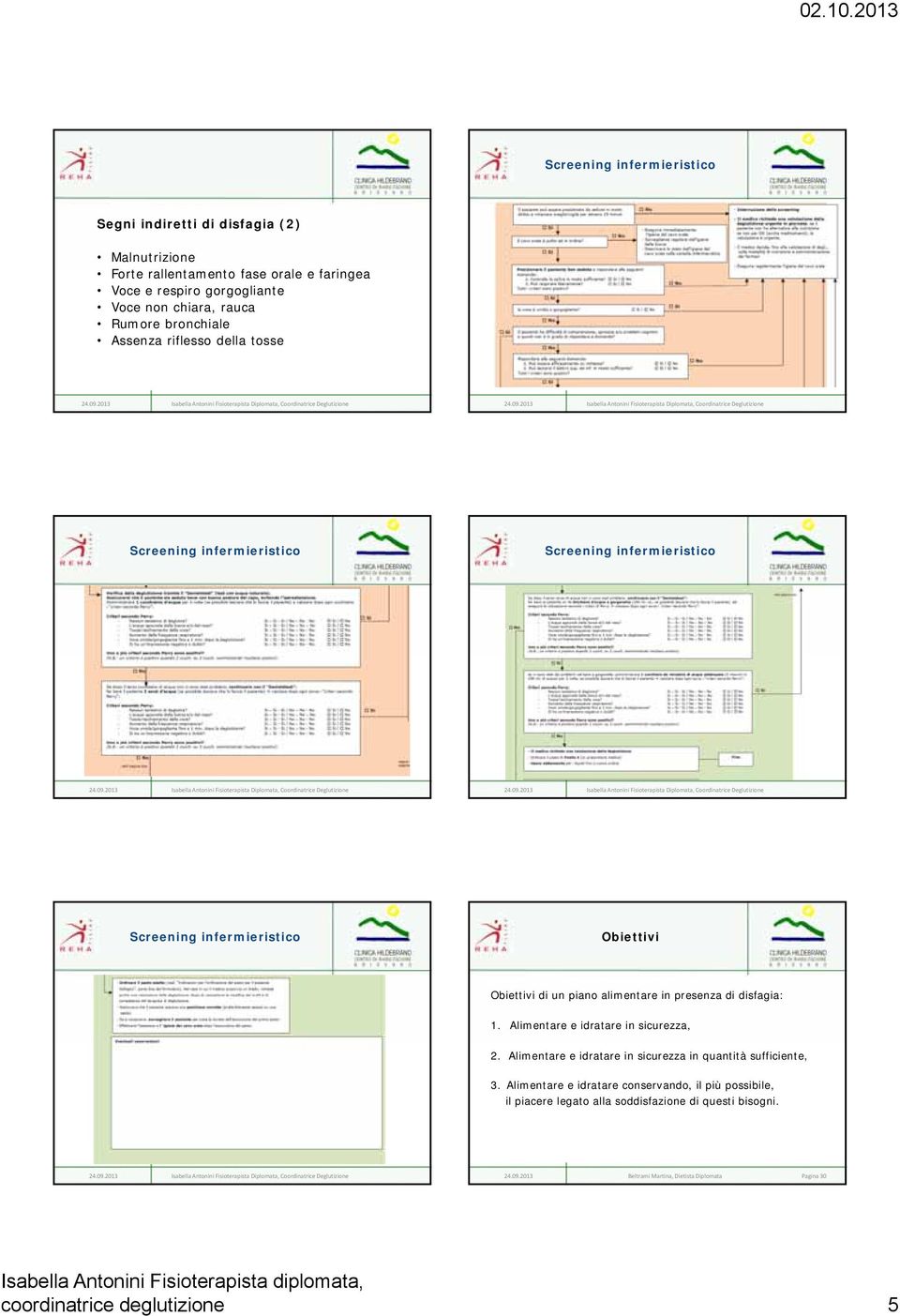 alimentare in presenza di disfagia: 1. Alimentare e idratare in sicurezza, 2. Alimentare e idratare in sicurezza in quantità sufficiente, 3.