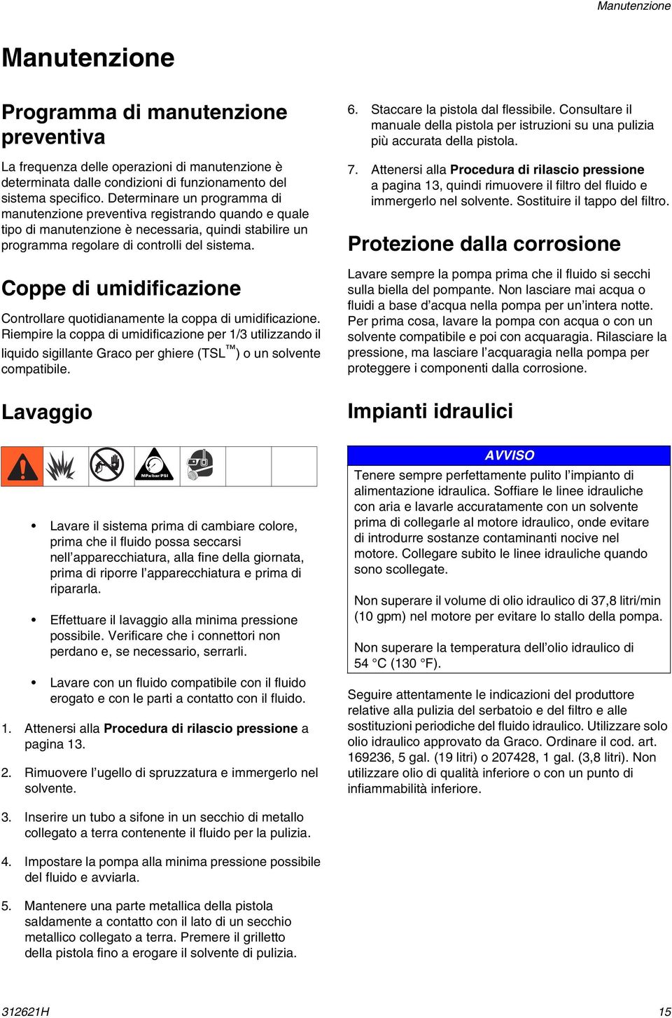 oppe di umidificazione ontrollare quotidianamente la coppa di umidificazione.