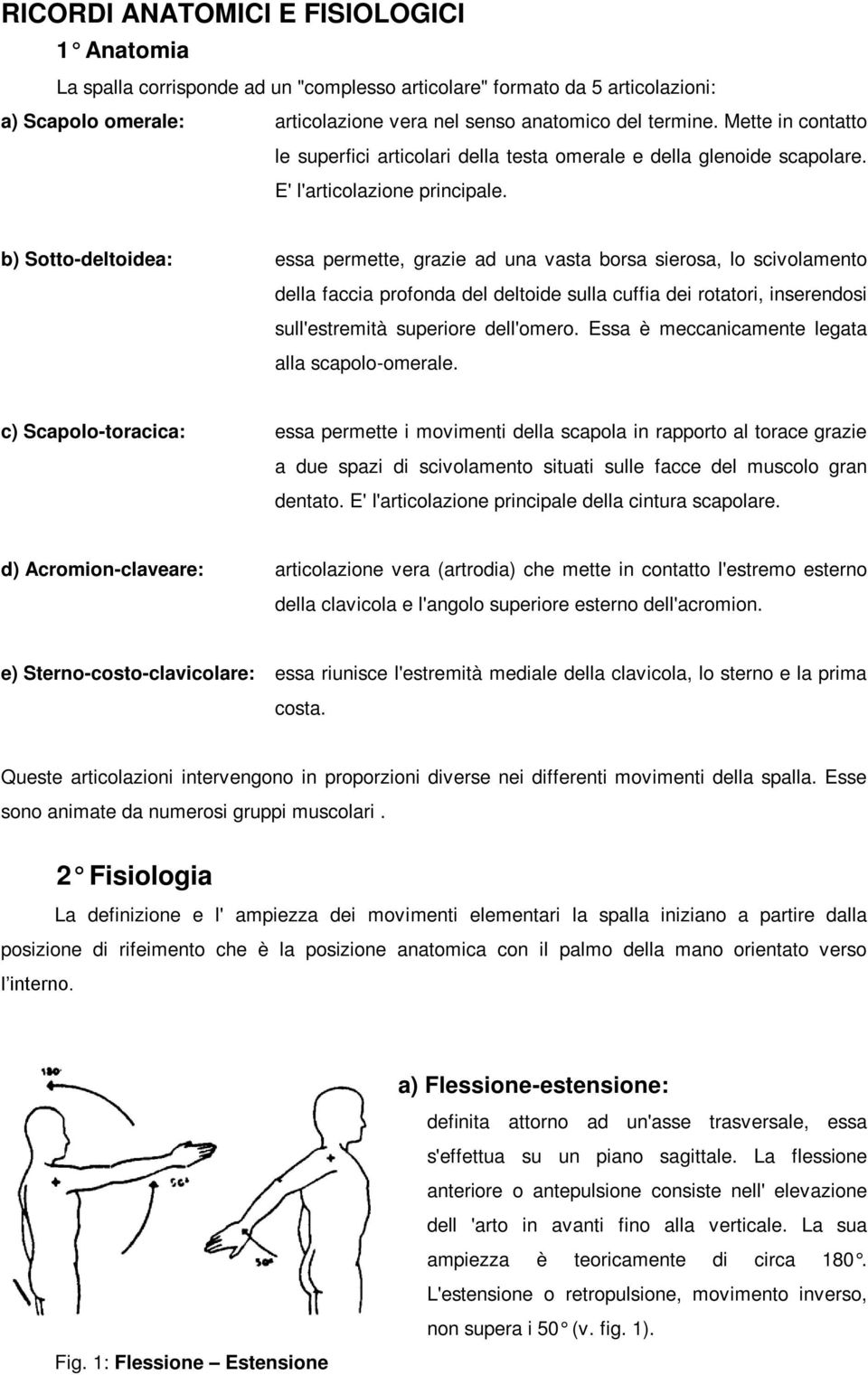 b) Sotto-deltoidea: essa permette, grazie ad una vasta borsa sierosa, lo scivolamento della faccia profonda del deltoide sulla cuffia dei rotatori, inserendosi sull'estremità superiore dell'omero.