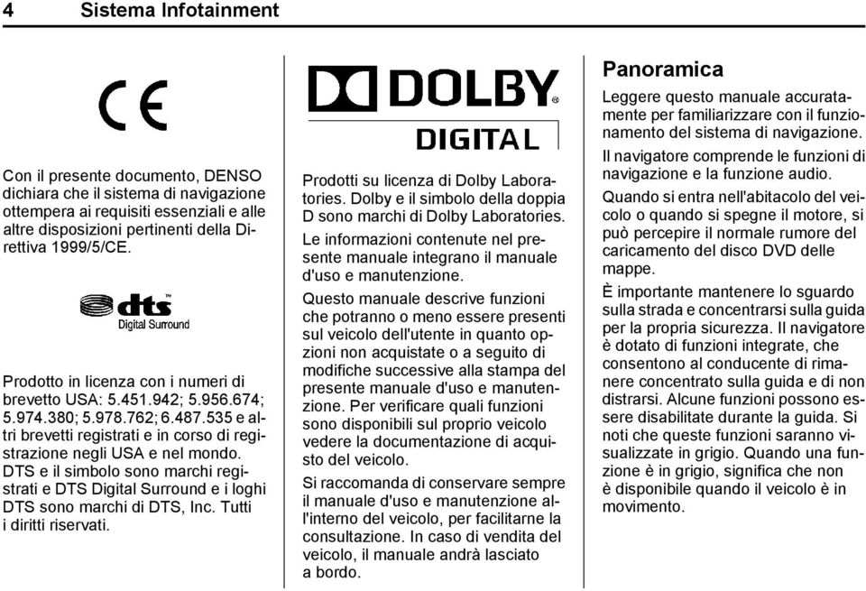 DTS e il simbolo sono marchi registrati e DTS Digital Surround e i loghi DTS sono marchi di DTS, Inc. Tutti i diritti riservati. Prodotti su licenza di Dolby Laboratories.