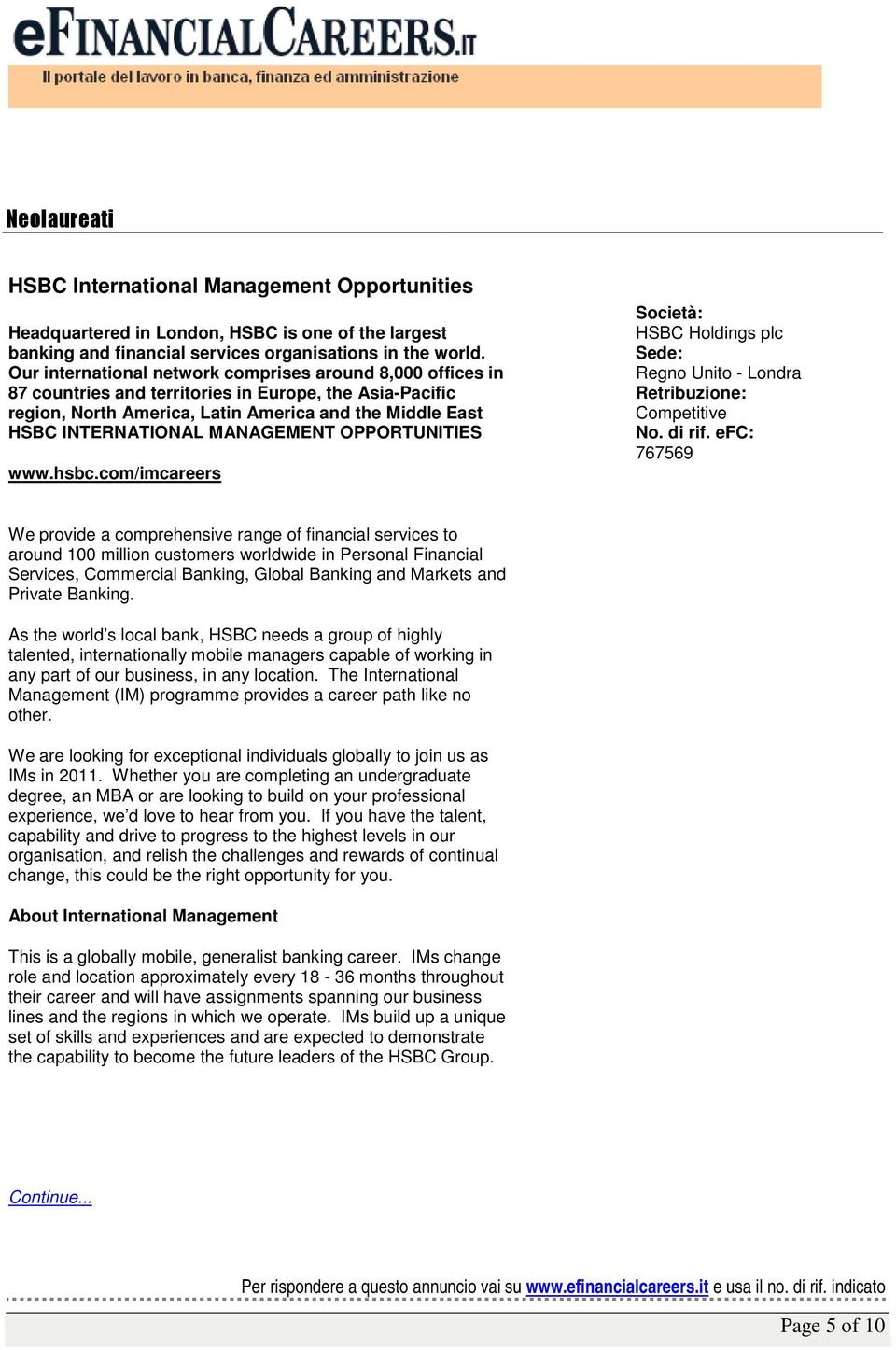 MANAGEMENT OPPORTUNITIES www.hsbc.