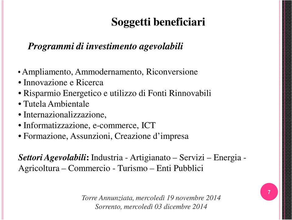 Internazionalizzazione, Informatizzazione, e-commerce, ICT Formazione, Assunzioni, Creazione d