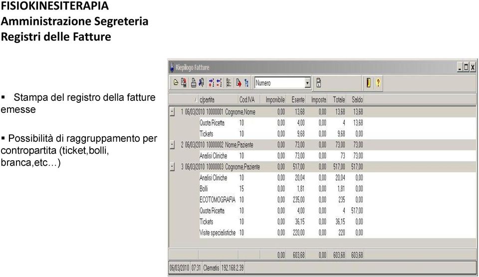 emesse Possibilità di raggruppamento per