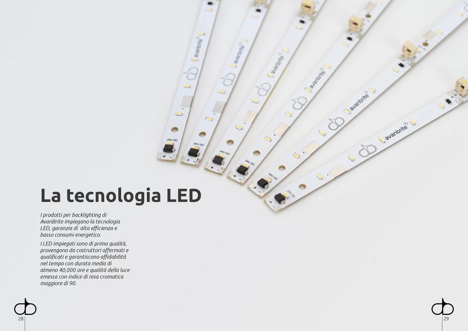 I LED impiegati sono di prima qualità, provengono da costruttori affermati e qualificati e