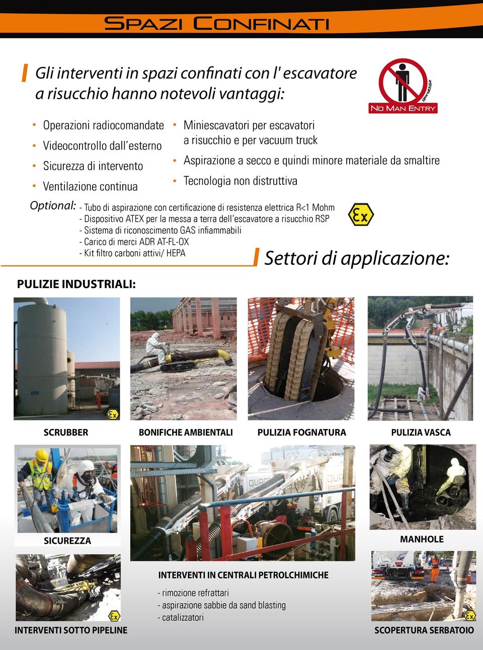 infiammabili - Carico di merci ADR AT-FL-OX - Kit filtro carboni attivi/ HEPA PULIZIE INDUSTRIALI: Miniescavatori per escavatori a risucchio e per vacuum truck Aspirazione a secco e quindi minore