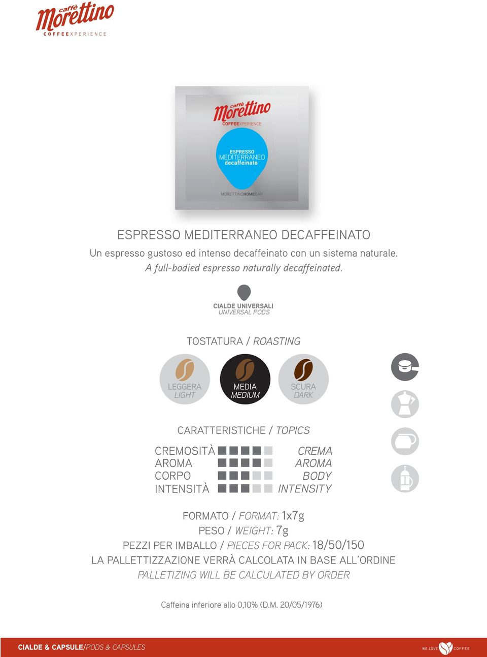 A full-bodied espresso naturally decaffeinated.