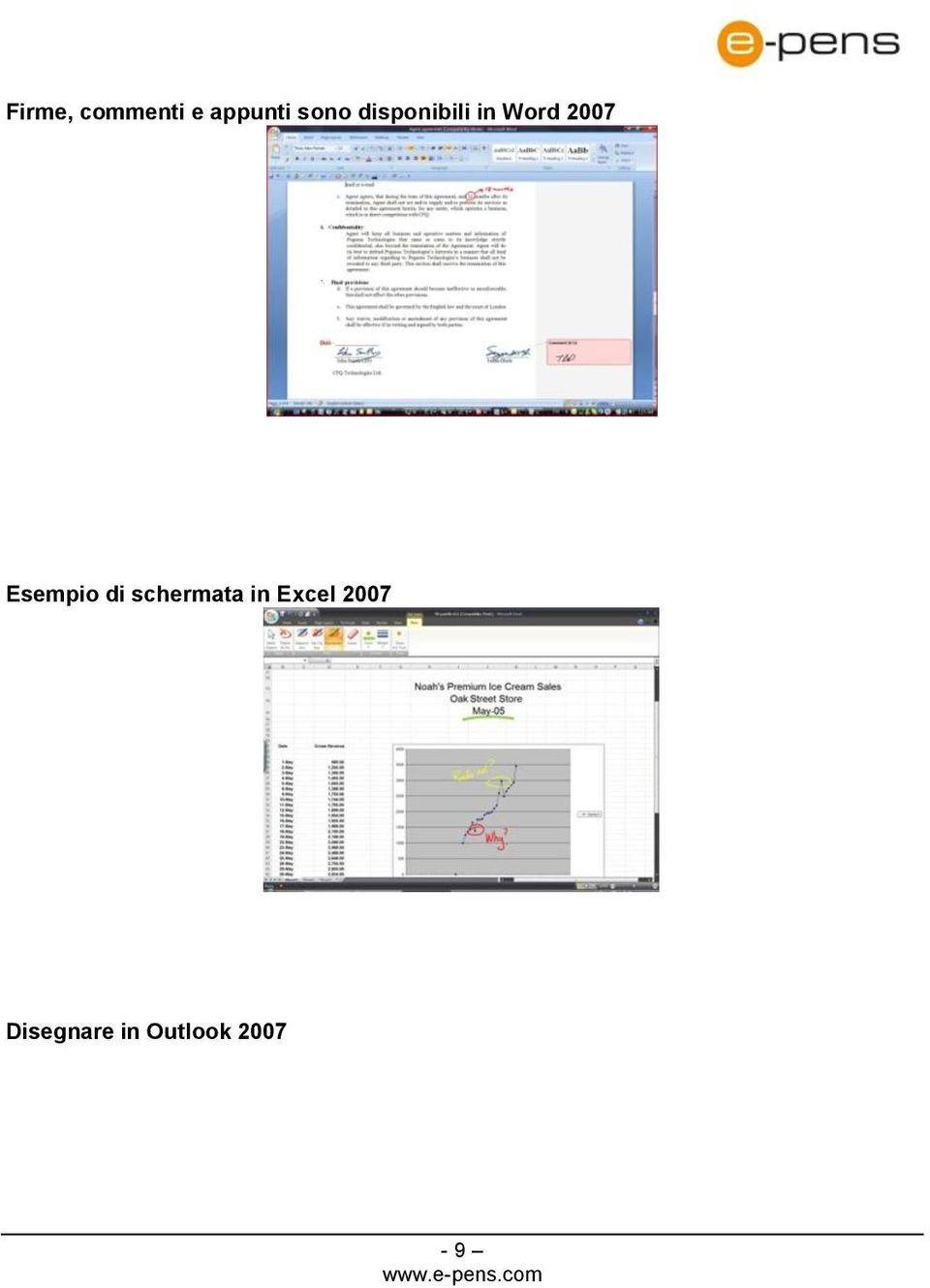 Esempio di schermata in Excel