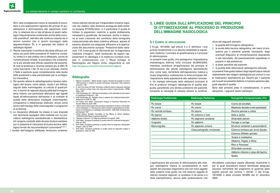 continua crescita sia in termini numerici che in termini tecnologici delle apparecchiature TC e in generale dei sistemi di radiologia digitale.