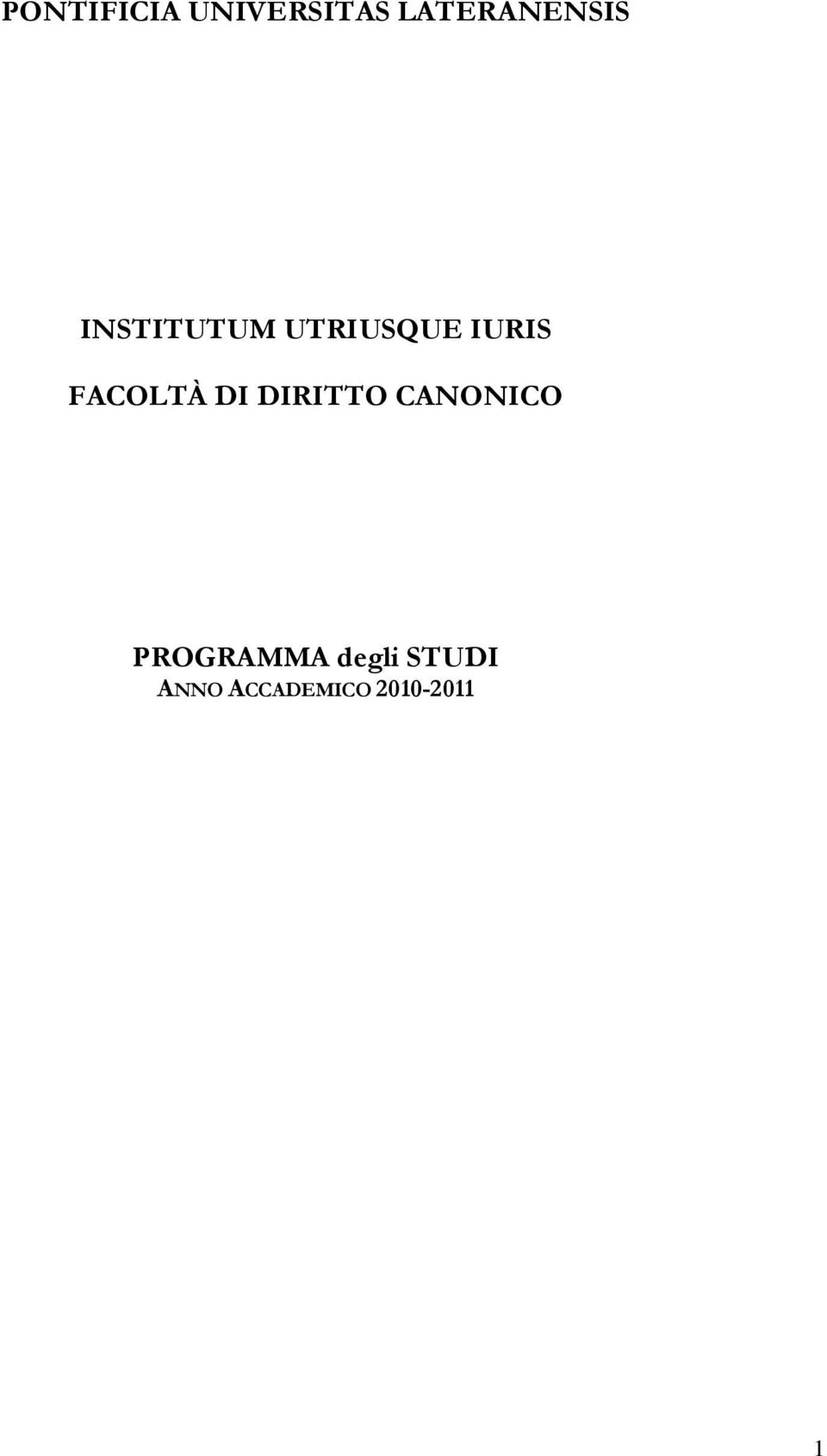 IURIS FACOLTÀ DI DIRITTO CANONICO