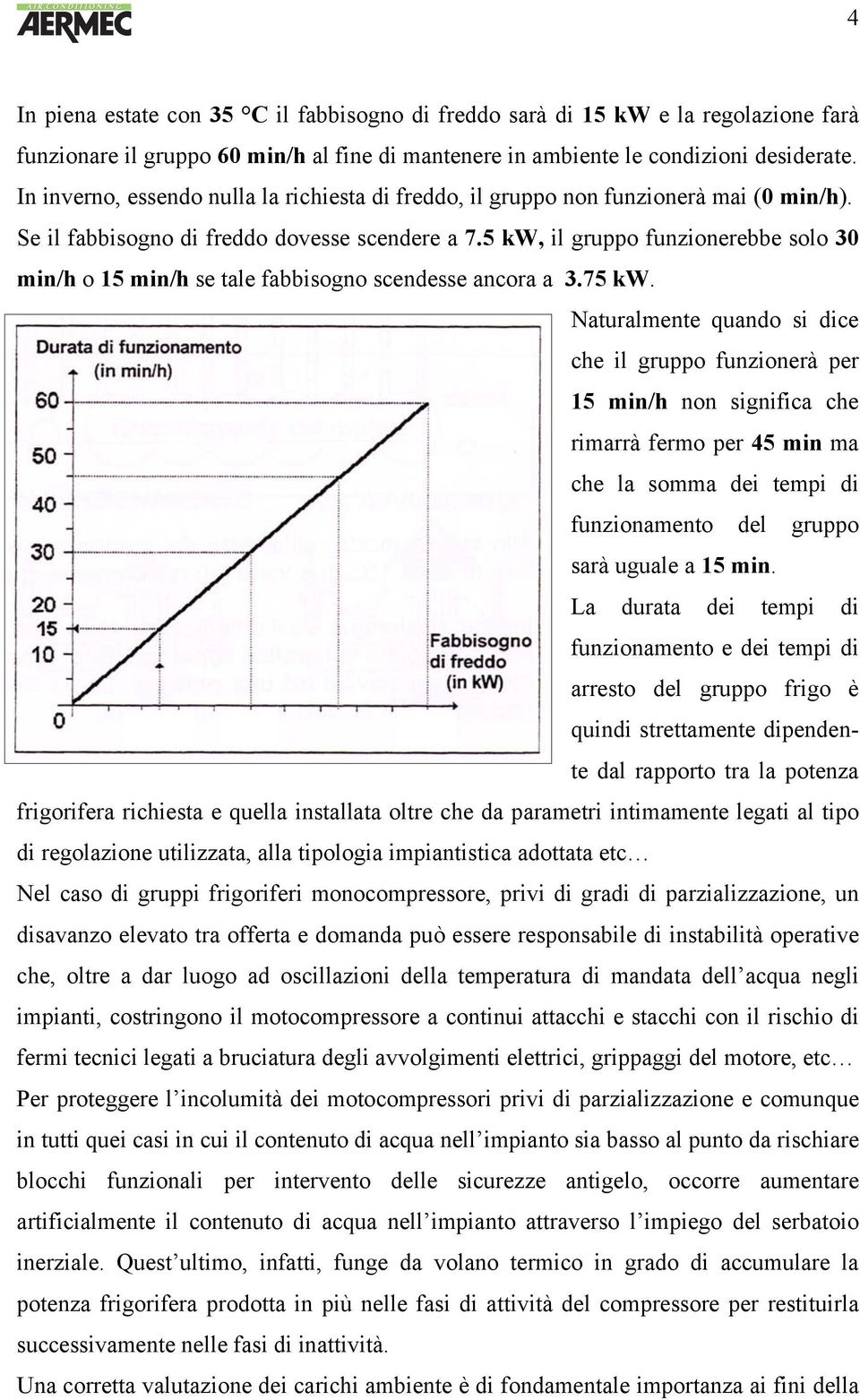 5 kw, il gruppo funzionerebbe solo 30 min/h o 15 min/h se tale fabbisogno scendesse ancora a 3.75 kw.