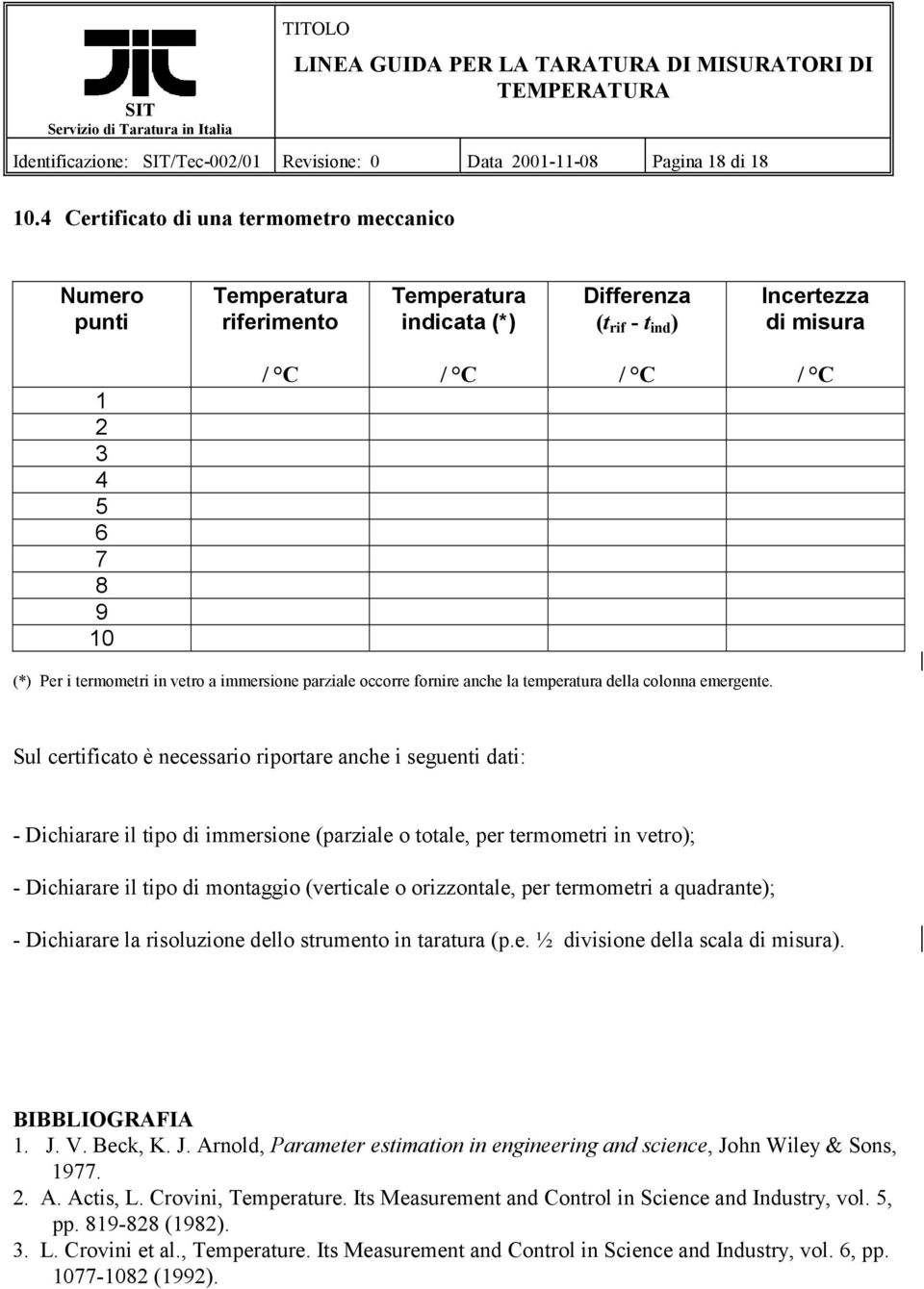 vetro a immersione parziale occorre fornire anche la temperatura della colonna emergente.