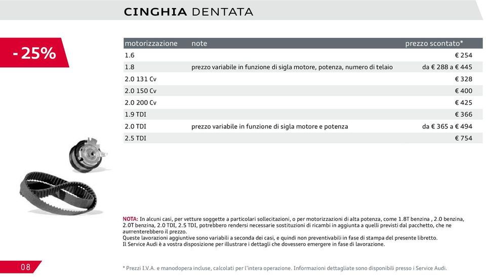 5 TDI 754 NOTA: In alcuni casi, per vetture soggette a particolari sollecitazioni, o per motorizzazioni di alta potenza, come 1.8T benzina, 2.0 benzina, 2.0T benzina, 2.0 TDI, 2.