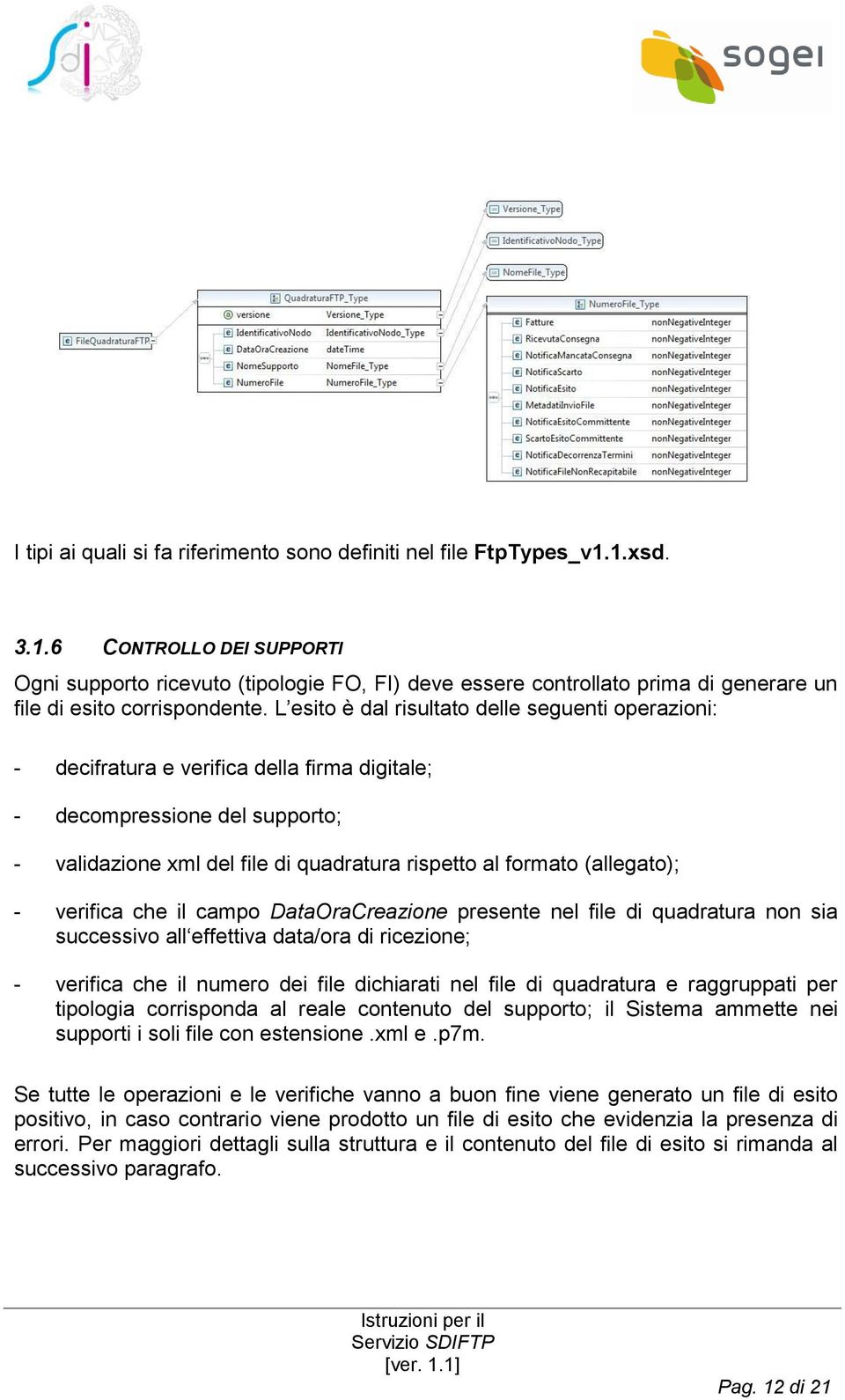 L esito è dal risultato delle seguenti operazioni: - decifratura e verifica della firma digitale; - decompressione del supporto; - validazione xml del file di quadratura rispetto al formato