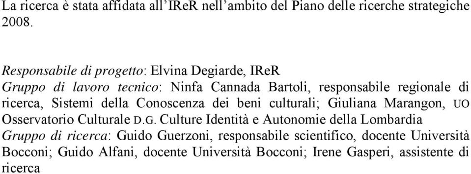 Sistemi della Conoscenza dei beni culturali; Gi