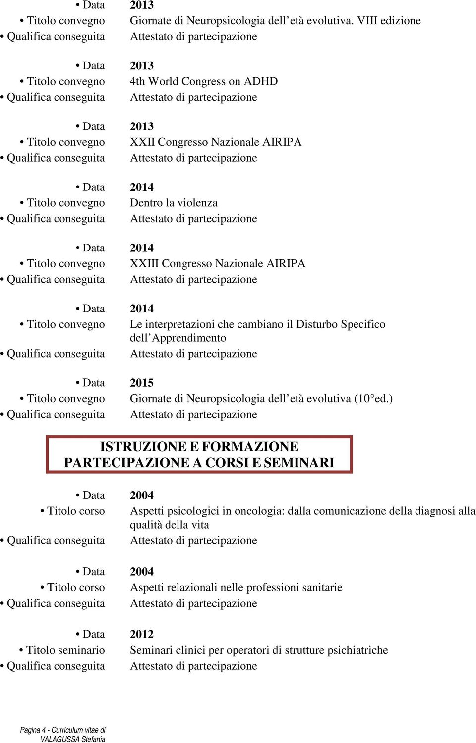 convegno Le interpretazioni che cambiano il Disturbo Specifico dell Apprendimento Data 2015 Titolo convegno Giornate di Neuropsicologia dell età evolutiva (10 ed.