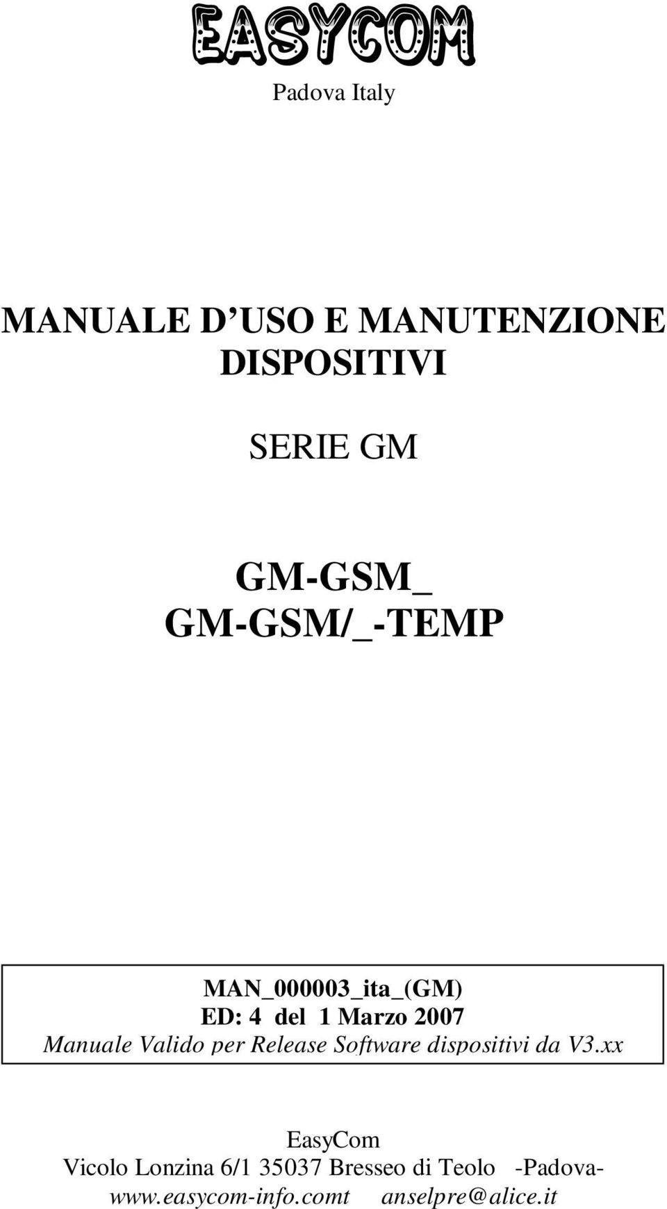 Valido per Release Software dispositivi da V3.