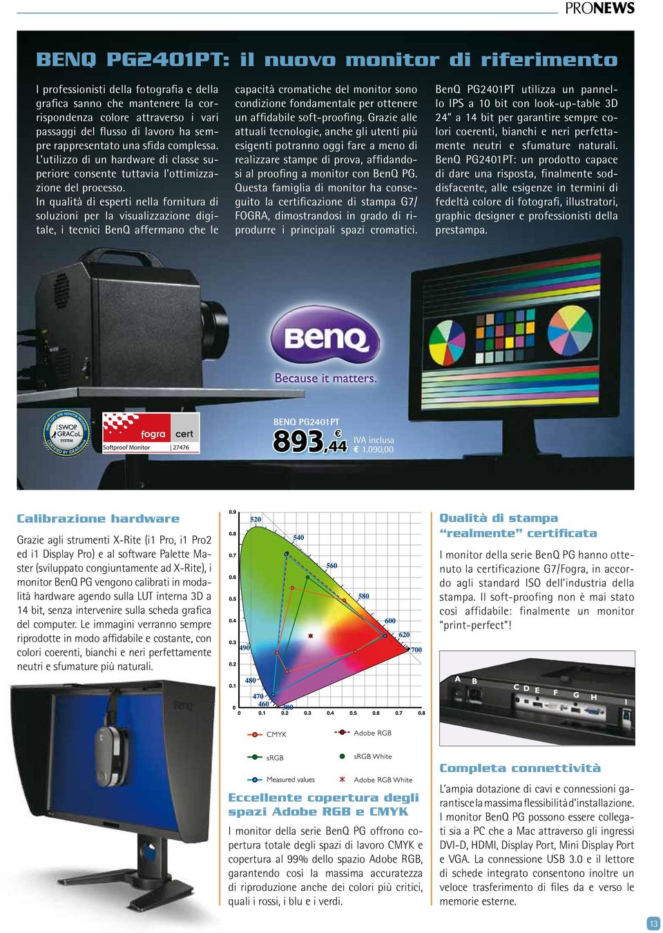 In qualità di esperti nella fornitura di soluzioni per la visualizzazione digitale, i tecnici BenQ affermano che le capacità cromatiche del monitor sono condizione fondamentale per ottenere un