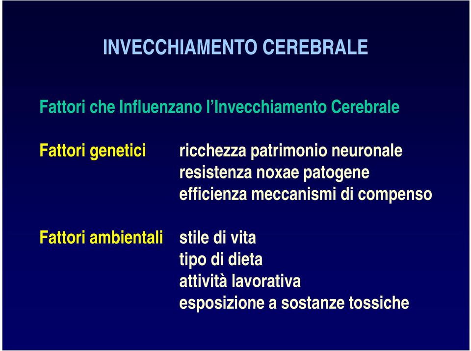 neuronale resistenza noxae patogene efficienza meccanismi di compenso