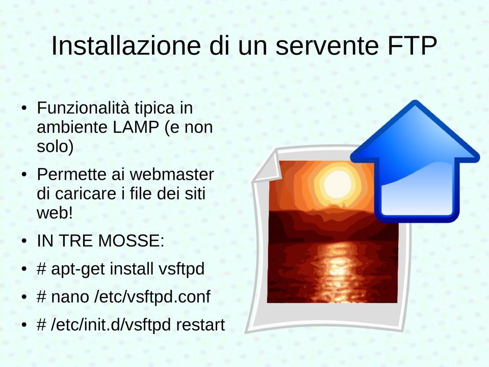 caricare i file dei siti web!