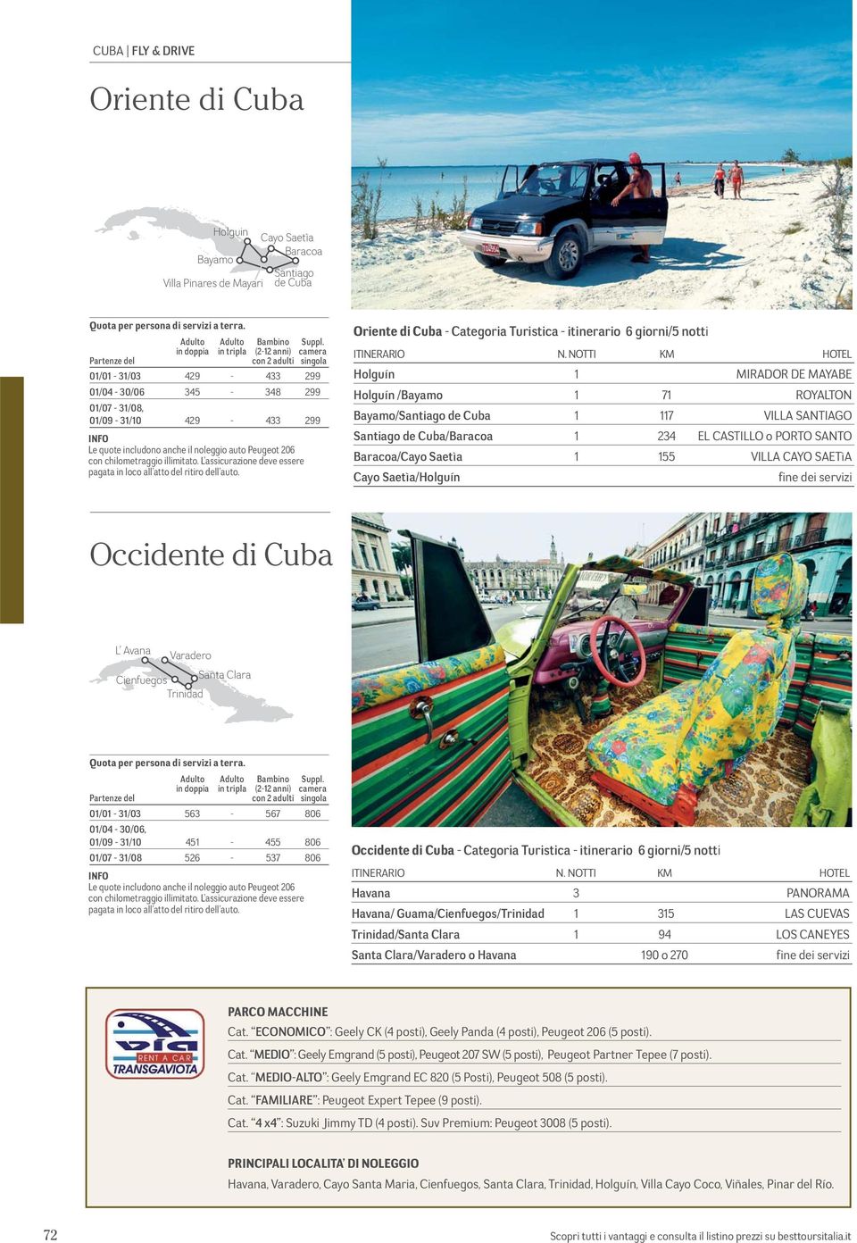 Oriente di Cuba - Categoria Turistica - itinerario 6 giorni/5 notti ITINERARIO N.