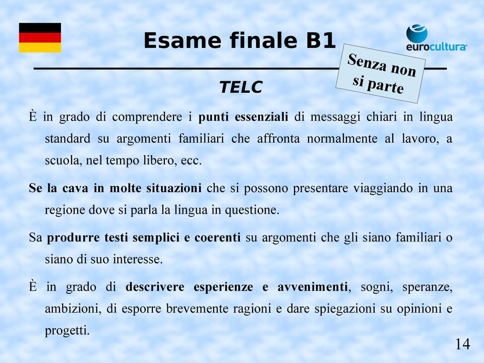 Se la cava in molte situazioni che si possono presentare viaggiando in una regione dove si parla la lingua in questione.