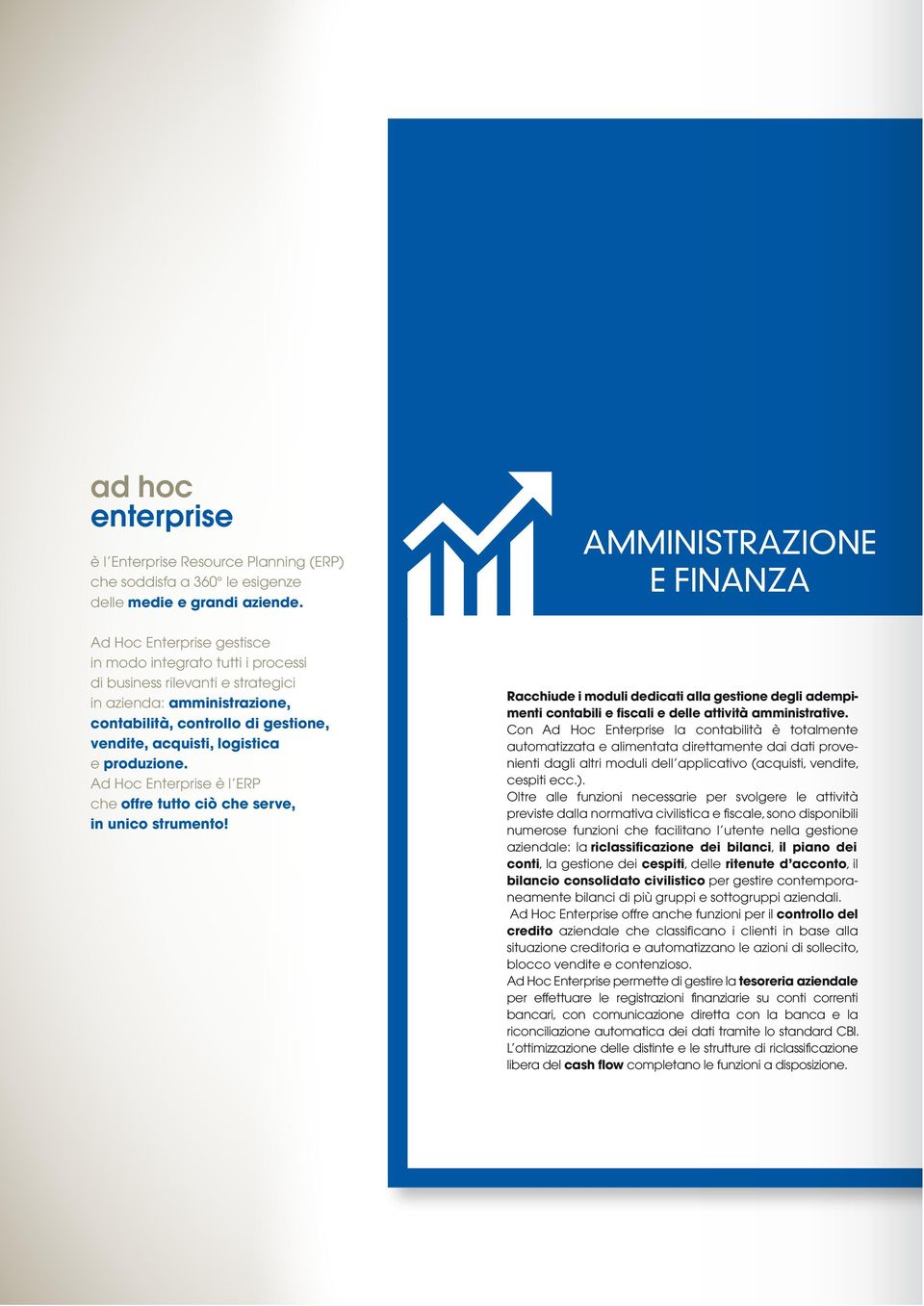 acquisti, logistica e produzione. Ad Hoc Enterprise è l ERP che offre tutto ciò che serve, in unico strumento!