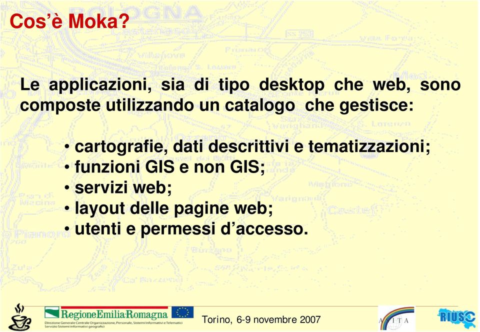 utilizzando un catalogo che gestisce: cartografie, dati