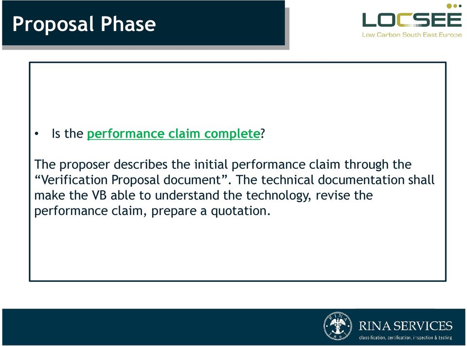 Verification Proposal document.