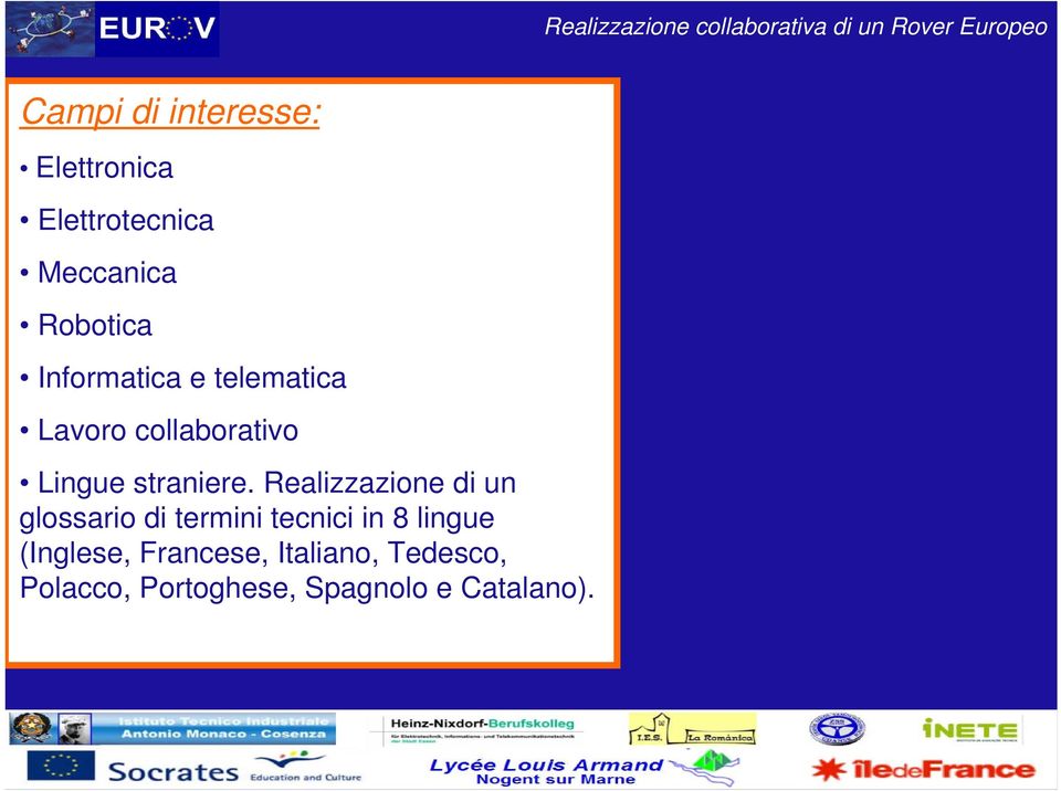 Realizzazione di un glossario di termini tecnici in 8 lingue