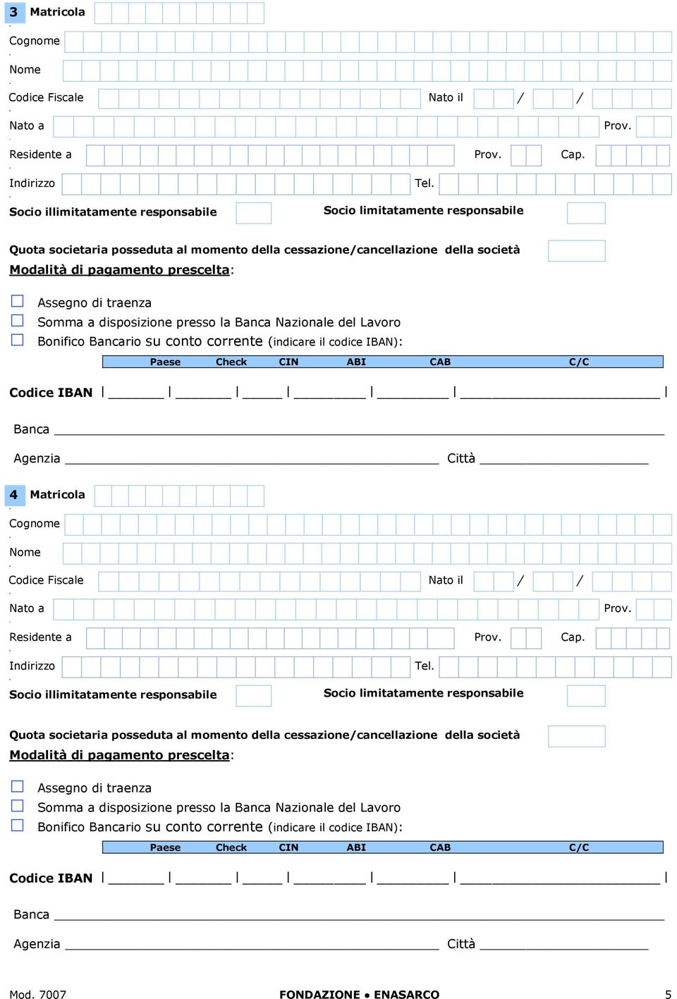 4 Matricola Residente 