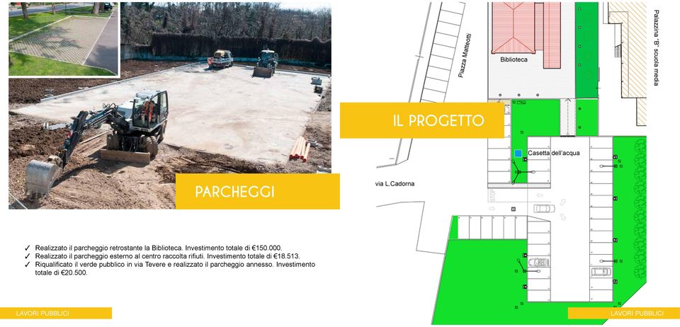 Realizzato il parcheggio esterno al centro raccolta rifiuti. Investimento totale di 18.513.