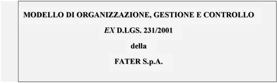 GESTIONE E CONTROLLO