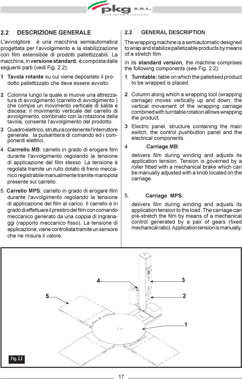 2 Colonna lungo la quale si muove una attrezzatura di avvolgimento (carrello di avvolgimento ) che compie un movimento verticale di salita e discesa; il movimento verticale del carrello di